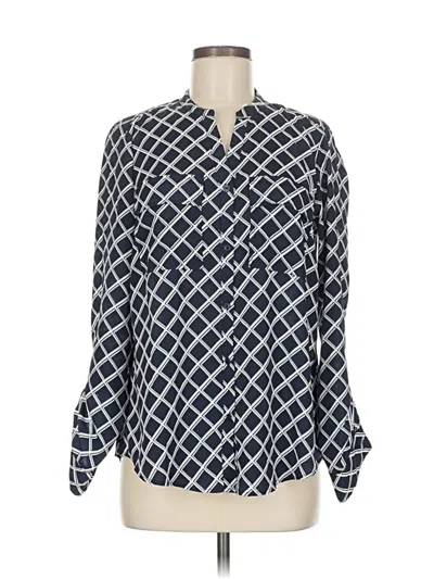 Pre-owned Jones New York Long Sleeve Blouse In Blue