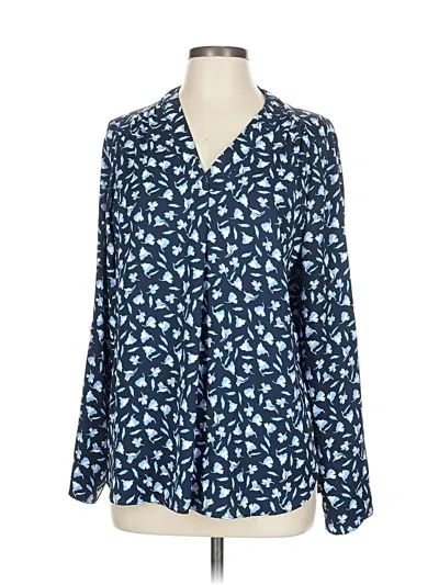 Pre-owned Jones New York Long Sleeve Blouse In Blue