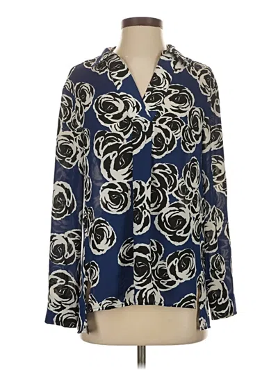 Pre-owned Jones New York Long Sleeve Blouse In Blue