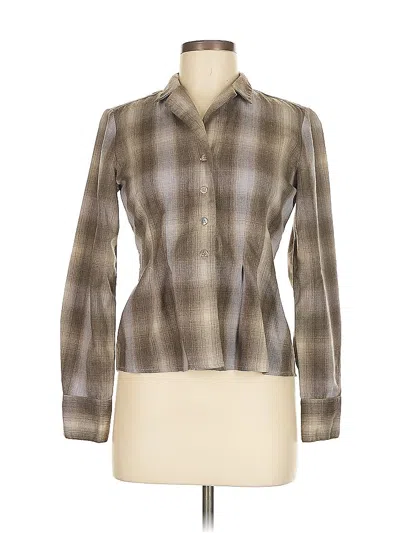 Pre-owned Jones New York Long Sleeve Blouse In Brown