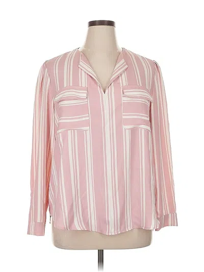 Pre-owned Jones New York Long Sleeve Blouse In Pink