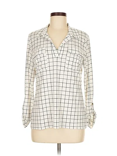 Pre-owned Jones New York Long Sleeve Blouse In White