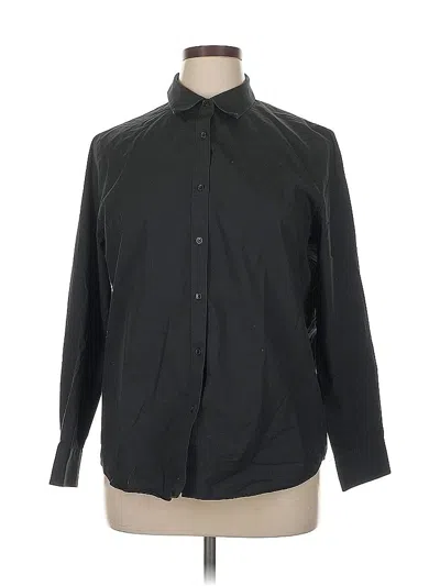 Pre-owned Jones New York Long Sleeve Button Down Shirt In Black