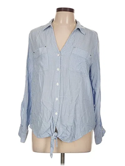 Pre-owned Jones New York Long Sleeve Button Down Shirt In Blue