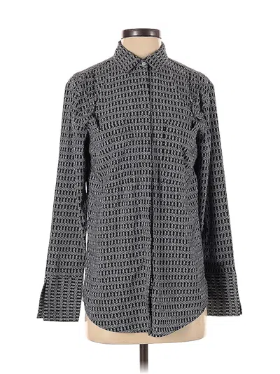 Pre-owned Jones New York Long Sleeve Button Down Shirt In Gray