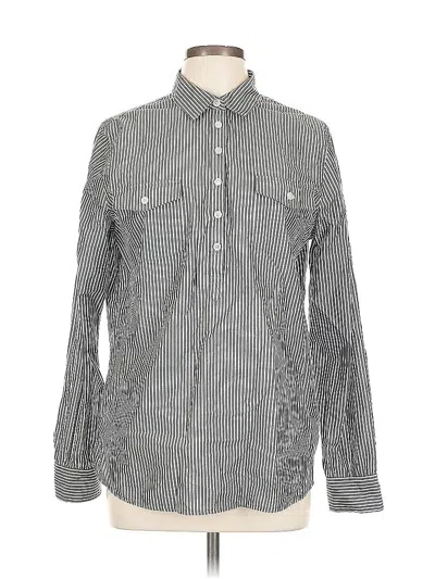 Pre-owned Jones New York Long Sleeve Button Down Shirt In Gray