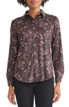 Jones New York Long Sleeve Button-up Shirt In Red