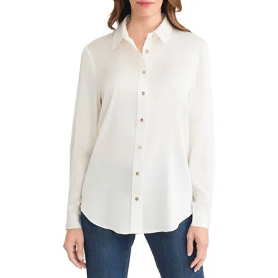 Jones New York Long Sleeve Button-up Shirt In White