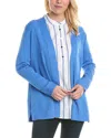 Jones New York Malibu Yarn Open Front Cardigan In Blue