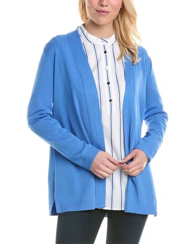 Jones New York Malibu Yarn Open Front Cardigan In Blue