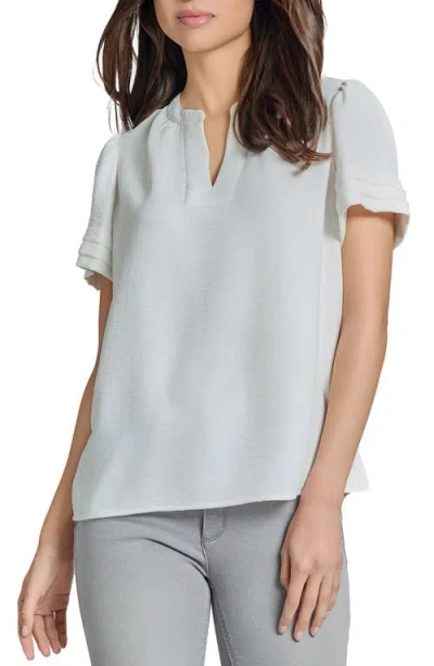 Jones New York Mandarin Collar Top In Nyc White