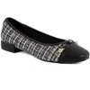 Jones New York Marios Womens Bow Knit Ballet Flats In Black