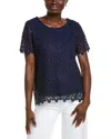 Jones New York Medallion Lace Short Sleeve Top