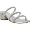 Jones New York Melli Womens Faux Leather Rhinestone Slide Sandals In Silver