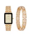 Jones New York Men's Analog Shiny Gold-tone Metal Watch 31mm Bracelet Gift Set In Champagne,gold