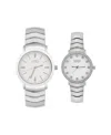 Jones New York Men And Women's Quartz Silver Alloy Watch 34mm And 30mm In Silver