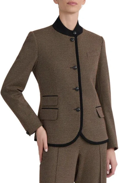 Jones New York Military Jacket With Flap Pockets In Brown
