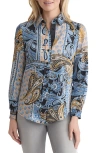 Jones New York Mixed Paisley Button-up Shirt In Blue