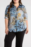 Jones New York Mixed Paisley Button-up Shirt In Multi