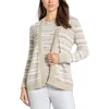 Jones New York Petite Open-front Cardigan In Natural Stone/nyc White