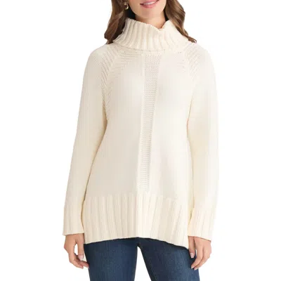 Jones New York Mixed Stitch Turtleneck Sweater In Neutral