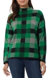 Jones New York Mock Neck Sweater In Deep Clover Multi