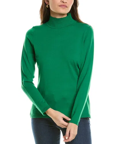 Jones New York Mock Neck Sweater In Green