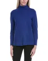 Jones New York Mock Neck Wool-blend Tunic Sweater In Blue
