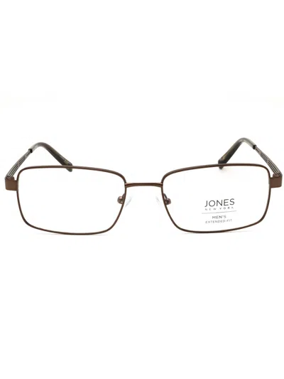 Jones New York Modern Metal Rectangular Eyeglasses For Men In Brown