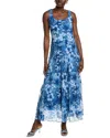 Jones New York Multi Tier Maxi Dress In Blue