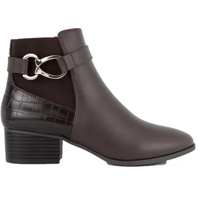 Jones New York Nadine Womens Pattern Man Made Ankle Boots In Brown