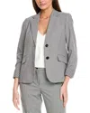 Jones New York Notch Collar Jacket In Blue