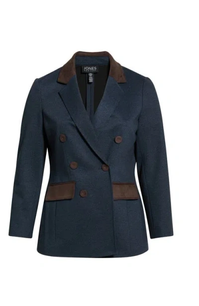 Jones New York Notched Collar Blazer In Blue