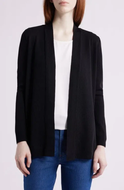 Jones New York Open Front Cardigan In Black