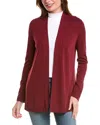 Jones New York Womens Open Front Ribbed Kimono In Red