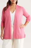 Jones New York Open Front Cardigan In Fresh Guava