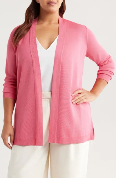 Jones New York Open Front Cardigan In Fresh Guava