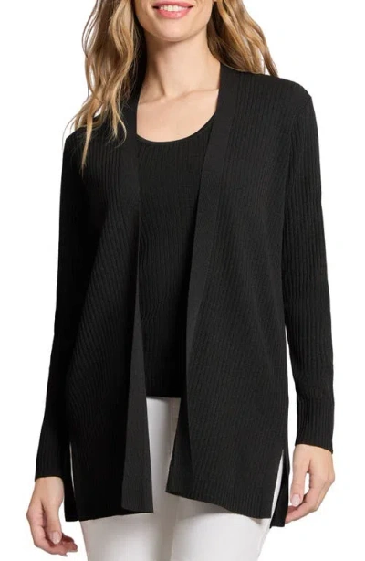 Jones New York Open Front Rib Cardigan In Jones Black