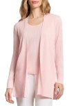 Jones New York Open Front Rib Cardigan In Petal Pink