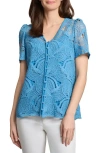 Jones New York Open Stitch Knit Button-up Shirt
