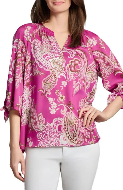 Jones New York Paisley Print Raglan Sleeve Top