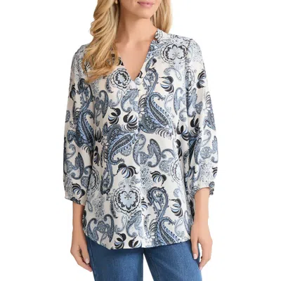Jones New York Paisley Print Top In Blue