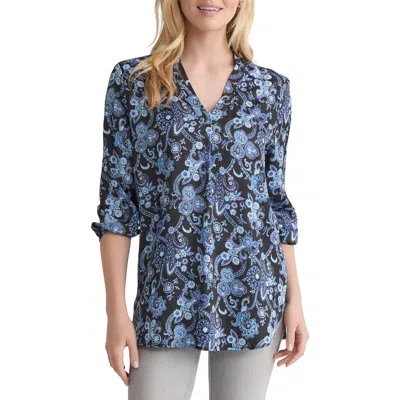 Jones New York Paisley Print Tunic In Blue