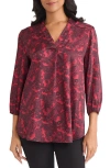 Jones New York Paisley Print Tunic In Burgundy
