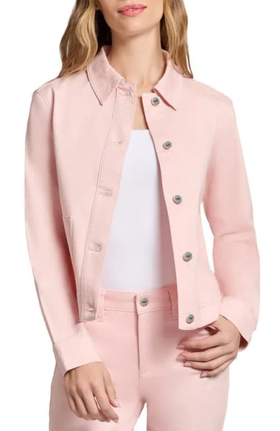 Jones New York Patch Pocket Denim Jacket In Petal Pink