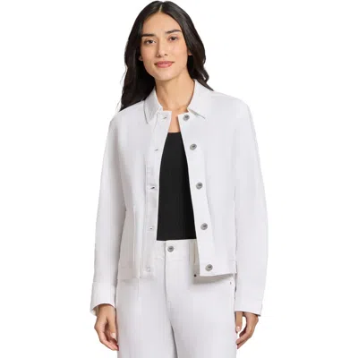 Jones New York Patch Pocket Denim Jacket In Soft White