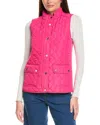 Jones New York Petite Mock-neck Quilted Puffer Vest In Pink
