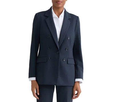 Jones New York Petite 1-button Notch Double-breasted Blazer In Pacific Navy