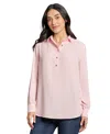 JONES NEW YORK PETITE BUTTON-SIDE COLLARED TOP