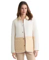 Jones New York Petite Collar Colorblock Quilted Jacket In Multi